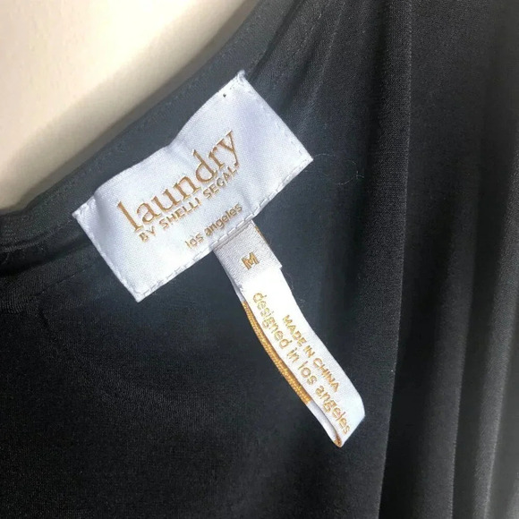 Laundry by Shelli Segal Wide-Strappy Black Top, Size M - Picture 8 of 10